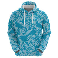 Tahiti Ninamu Tiare Floral Zip Hoodie Monstera Palm Tropical Leaves LT01 - Polynesian Pride