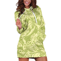Tahiti Olive Tiare Floral Hoodie Dress Monstera Palm Tropical Leaves LT01 Olive - Polynesian Pride