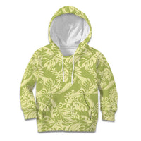 Tahiti Olive Tiare Floral Kid Hoodie Monstera Palm Tropical Leaves - Polynesian Pride