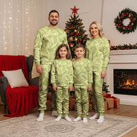 Tahiti Olive Tiare Floral Christmas Pajama Set Monstera Palm Tropical Leaves LT01 - Polynesian Pride