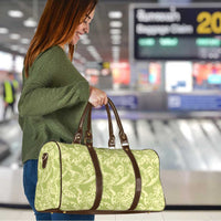 Tahiti Olive Tiare Floral Travel Bag Monstera Palm Tropical Leaves - Polynesian Pride