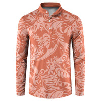Tahiti Puatou Tiare Floral Button Sweatshirt Monstera Palm Tropical Leaves - Polynesian Pride