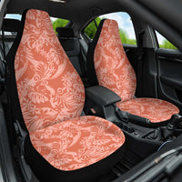 Tahiti Puatou Tiare Floral Car Seat Cover Monstera Palm Tropical Leaves LT01 One Size Orange - Polynesian Pride