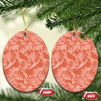 Tahiti Puatou Tiare Floral Ceramic Ornament Monstera Palm Tropical Leaves - Polynesian Pride