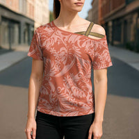 Tahiti Puatou Tiare Floral Cross Shoulder Shirt Monstera Palm Tropical Leaves LT01 - Polynesian Pride