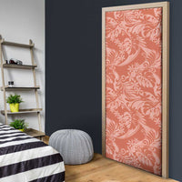 Tahiti Puatou Tiare Floral Door Cover Monstera Palm Tropical Leaves LT01 - Polynesian Pride