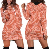 Tahiti Puatou Tiare Floral Hoodie Dress Monstera Palm Tropical Leaves LT01 - Polynesian Pride