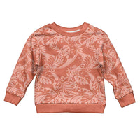Tahiti Puatou Tiare Floral Kid Ugly Christmas Sweater Monstera Palm Tropical Leaves LT01 Kid Orange - Polynesian Pride