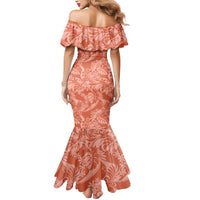 Tahiti Puatou Tiare Floral Mermaid Dress Monstera Palm Tropical Leaves LT01 - Polynesian Pride