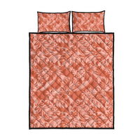 Tahiti Puatou Tiare Floral Quilt Bed Set Monstera Palm Tropical Leaves - Polynesian Pride