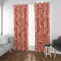 Tahiti Puatou Tiare Floral Window Curtain Monstera Palm Tropical Leaves LT01 With Grommets Orange - Polynesian Pride
