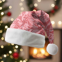Tahiti Tarona Tiare Floral Christmas Santa Hat Monstera Palm Tropical Leaves LT01 Without Fur Pink - Polynesian Pride