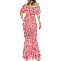 Tahiti Tarona Tiare Floral Mermaid Dress Monstera Palm Tropical Leaves LT01 - Polynesian Pride