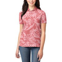 Tahiti Tarona Tiare Floral Women Polo Shirt Monstera Palm Tropical Leaves LT01 - Polynesian Pride