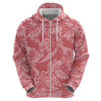 Tahiti Tarona Tiare Floral Zip Hoodie Monstera Palm Tropical Leaves LT01 - Polynesian Pride