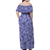 Tahiti Vareau Tiare Floral Family Matching Off Shoulder Maxi Dress and Hawaiian Shirt Monstera Palm Tropical Leaves LT01 - Polynesian Pride