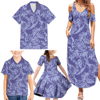 Tahiti Vareau Tiare Floral Family Matching Summer Maxi Dress and Hawaiian Shirt Monstera Palm Tropical Leaves LT01 - Polynesian Pride