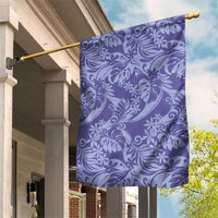 Tahiti Vareau Tiare Floral Garden Flag Monstera Palm Tropical Leaves LT01 House Flag Purple - Polynesian Pride