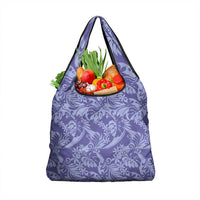 Tahiti Vareau Tiare Floral Grocery Bag Monstera Palm Tropical Leaves LT01 1-pack One Size Purple - Polynesian Pride
