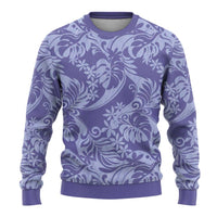 Tahiti Vareau Tiare Floral Ugly Christmas Sweater Monstera Palm Tropical Leaves LT01 - Polynesian Pride