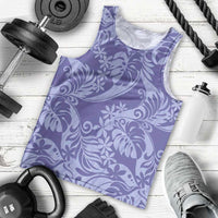 Tahiti Vareau Tiare Floral Men Tank Top Monstera Palm Tropical Leaves LT01 - Polynesian Pride