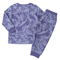 Tahiti Vareau Tiare Floral Christmas Pajama Set Monstera Palm Tropical Leaves LT01 - Polynesian Pride