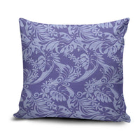 Tahiti Vareau Tiare Floral Pillow Cover Monstera Palm Tropical Leaves LT01 Purple - Polynesian Pride