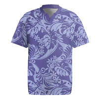 Tahiti Vareau Tiare Floral Rugby Jersey Monstera Palm Tropical Leaves LT01 Purple - Polynesian Pride