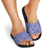 Tahiti Vareau Tiare Floral Slide Sandals Monstera Palm Tropical Leaves - Polynesian Pride