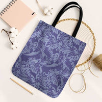 Tahiti Vareau Tiare Floral Tote Bag Monstera Palm Tropical Leaves LT01 Black Strap One Size Purple - Polynesian Pride