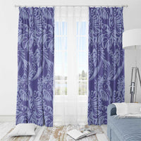 Tahiti Vareau Tiare Floral Window Curtain Monstera Palm Tropical Leaves - Polynesian Pride