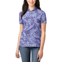 Tahiti Vareau Tiare Floral Women Polo Shirt Monstera Palm Tropical Leaves LT01 - Polynesian Pride