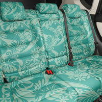 Tahiti Teal Tiare Floral Back Car Seat Cover Monstera Palm Tropical Leaves LT01 - Polynesian Pride