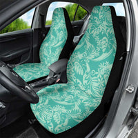 Tahiti Teal Tiare Floral Car Seat Cover Monstera Palm Tropical Leaves LT01 - Polynesian Pride