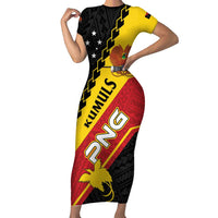 Custom PNG Family Matching Short Sleeve Bodycon Dress and Hawaiian Shirt The Kumuls Are On A Roll LT01 Mom's Dress Black - Polynesian Pride