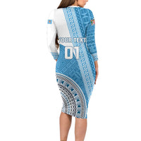 Custom Fiji Rugby Bati Family Matching Long Sleeve Bodycon Dress and Hawaiian Shirt Tapa Pattern LT01 - Polynesian Pride