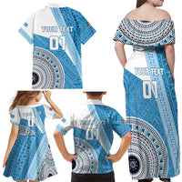 Custom Fiji Rugby Bati Family Matching Off Shoulder Maxi Dress and Hawaiian Shirt Tapa Pattern LT01 - Polynesian Pride