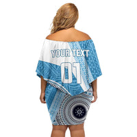 Custom Fiji Rugby Bati Family Matching Off Shoulder Short Dress and Hawaiian Shirt Tapa Pattern LT01 - Polynesian Pride