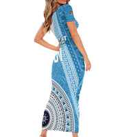Custom Fiji Rugby Bati Family Matching Short Sleeve Bodycon Dress and Hawaiian Shirt Tapa Pattern LT01 - Polynesian Pride