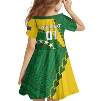 Custom Cook Islands Rugby Kukis Family Matching Mermaid Dress and Hawaiian Shirt Circle Stars
