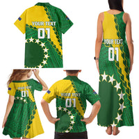 Custom Cook Islands Rugby Kukis Family Matching Tank Maxi Dress and Hawaiian Shirt Circle Stars LT01 - Polynesian Pride