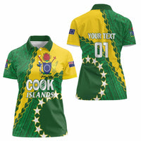 Custom Cook Islands Rugby Kukis Women Polo Shirt Circle Stars