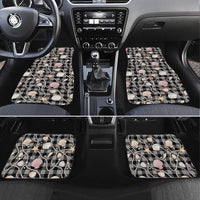 Hawaiian Ocean Seashells Car Mats Black Palaka Pattern