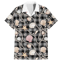Hawaiian Ocean Seashells Family Matching Mermaid Dress and Hawaiian Shirt Black Palaka Pattern LT01 Dad's Shirt - Short Sleeve Black - Polynesian Pride