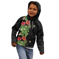 Hawaiian Hibiscus Plumeria Kid Hoodie Tropical Leaves