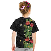 Hawaiian Hibiscus Plumeria Kid T Shirt Tropical Leaves