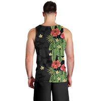 Hawaiian Hibiscus Plumeria Men Tank Top Tropical Leaves