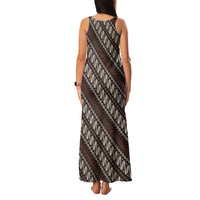 Yogyakarta Parang Batik Motifs Family Matching Tank Maxi Dress and Hawaiian Shirt Indonesian Traditional Pattern LT01 - Polynesian Pride