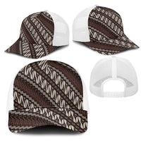 Yogyakarta Parang Batik Motifs Mesh Trucker Cap Indonesian Traditional Pattern