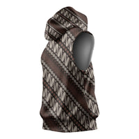 Yogyakarta Parang Batik Motifs Sleeveless Hoodie Indonesian Traditional Pattern